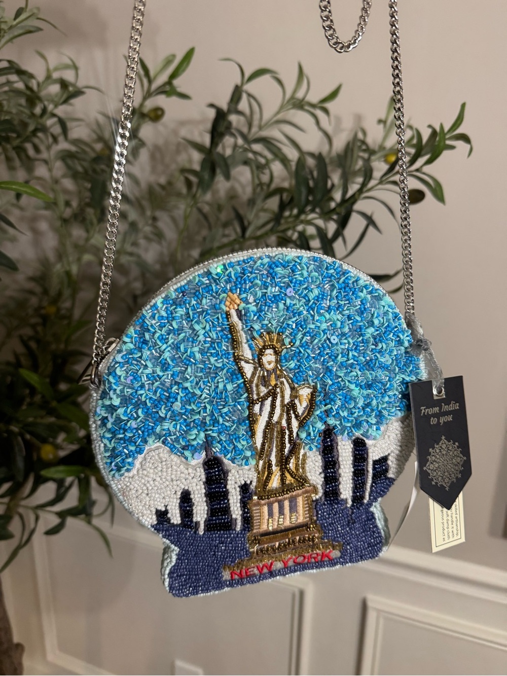 Made in India RoundNew York City beaded purse